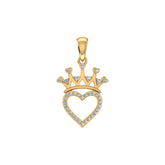 Heart with Crown 10K Yellow Gold & Diamond Pendant 10K Yellow Gold